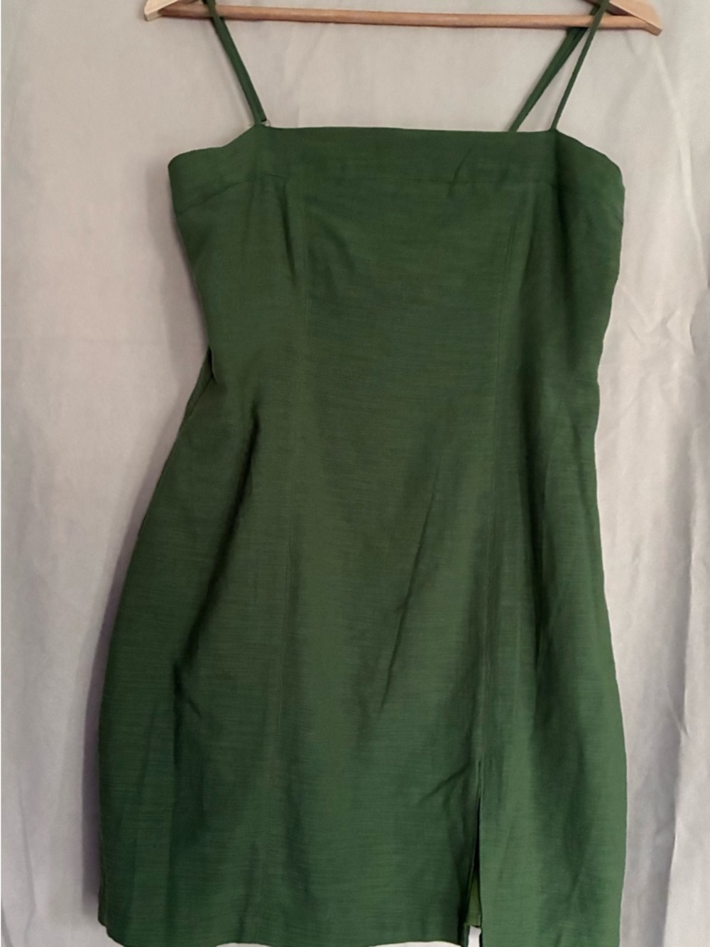Sage Olive Green Spaghetti Strap Mini Dress